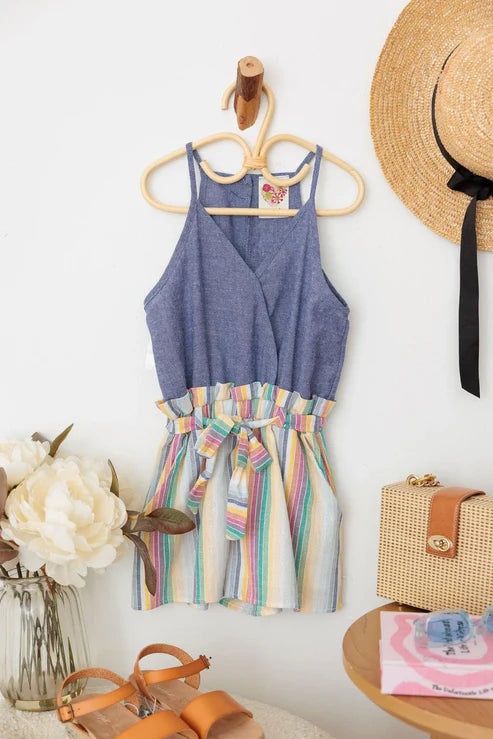 Girls Denim Romper