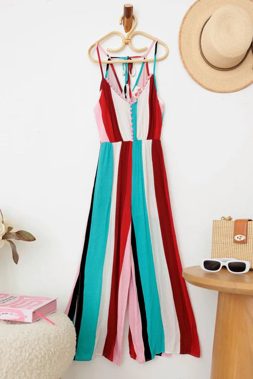 Girls Striped Jumpsuit