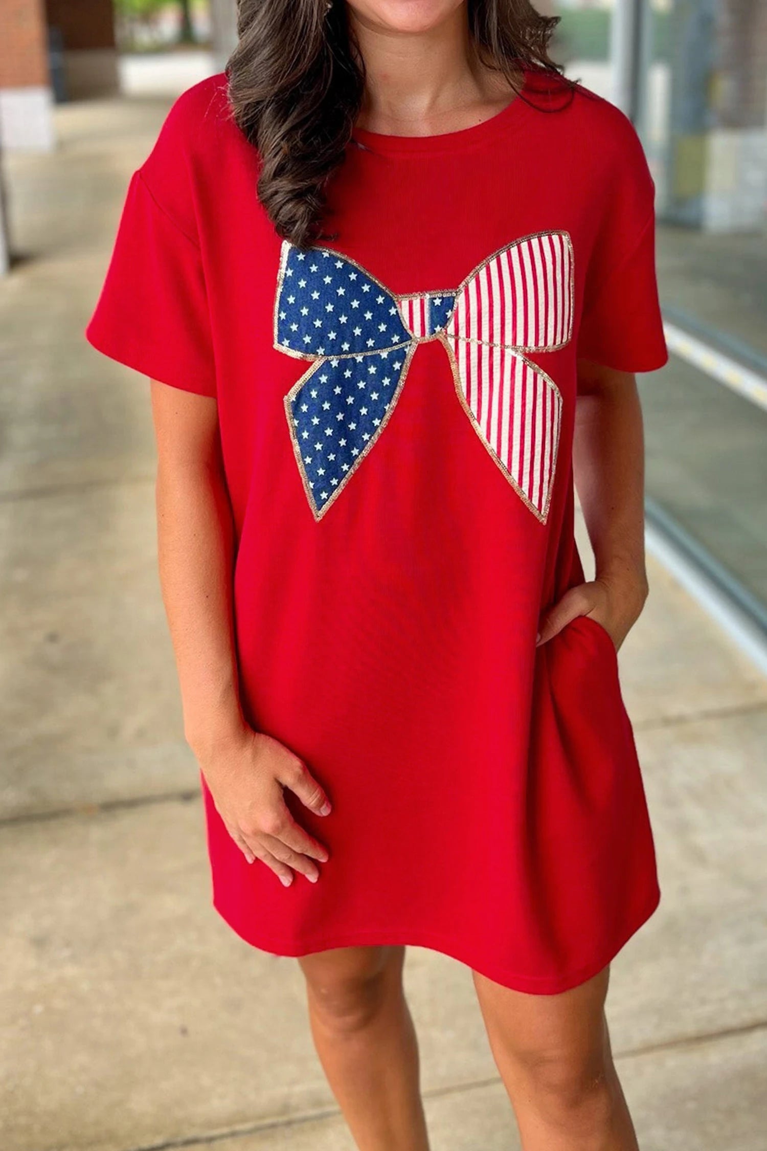 Oversized T-Shirt Dress - Sequin Bow